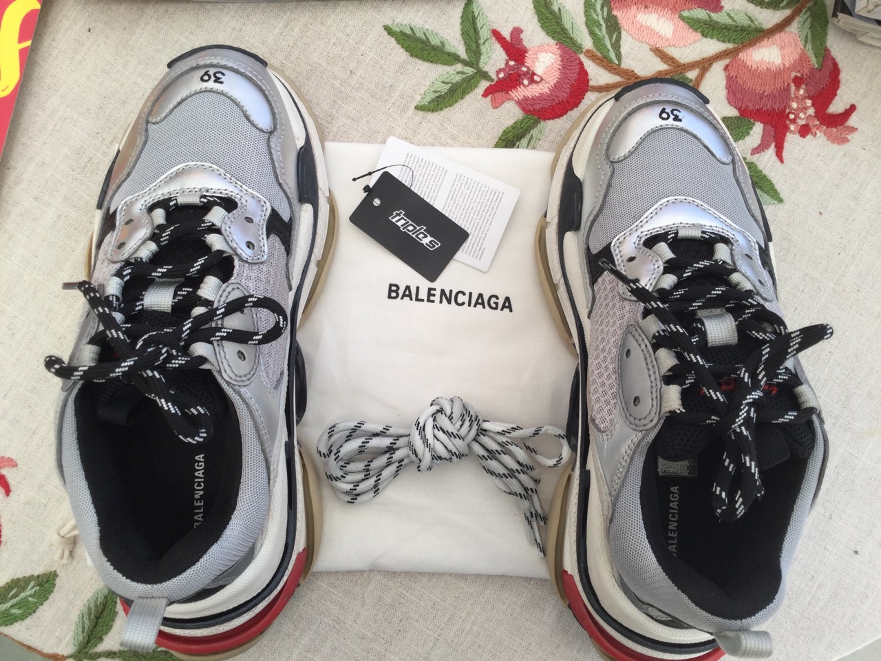 Balenciaga Brand New Triple S Distressed Black Sneakers